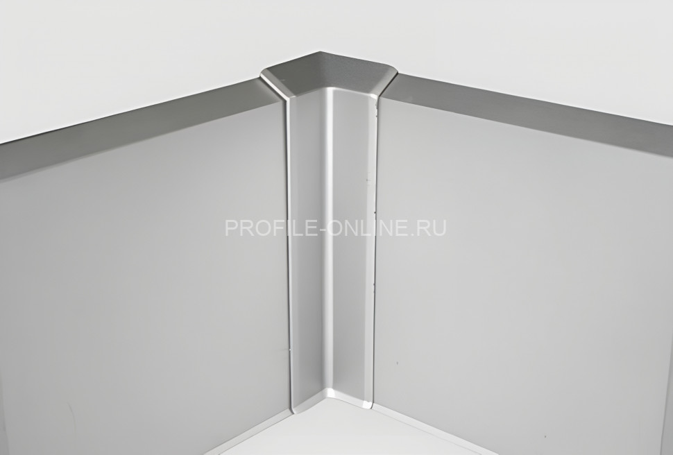 Уголок внутренний для плинтуса Евротрим F-70 алюминий серебро