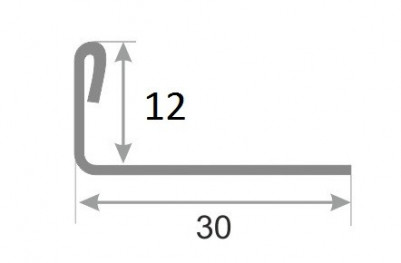 Нержавеющий L-профиль стальной SL005-12H серебро глянец 2,7 м