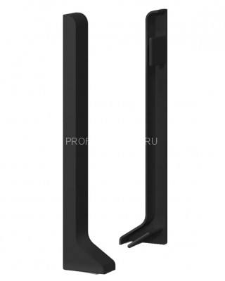 Алюминиевый комплект заглушек для плинтуса Laconistiq Adhesive 80 (левая+правая) черный 80х10 мм