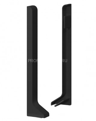 Алюминиевый комплект заглушек для плинтуса Laconistiq Adhesive 80 (левая+правая) черный 80х10 мм