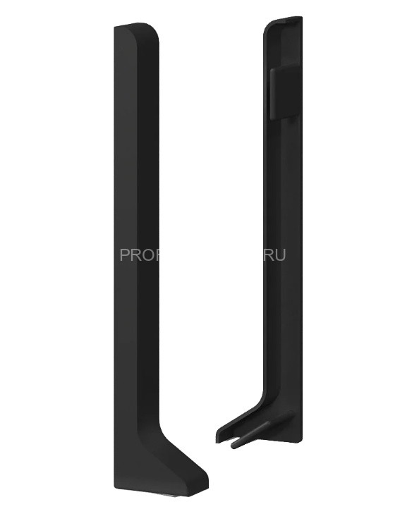 Алюминиевый комплект заглушек для плинтуса Laconistiq Adhesive 80 (левая+правая) черный 80х10 мм