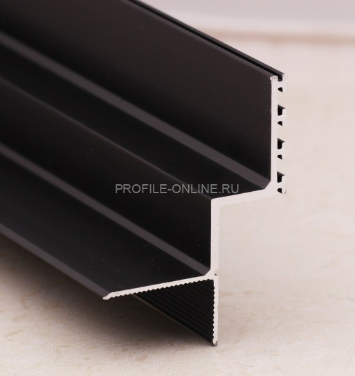 Теневой плинтус алюминиевый потолочный ПО-142 черный матовый 2,7 м