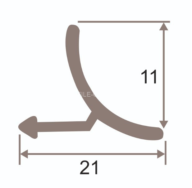 Внутренний профиль алюминиевый для плитки ПО-В9 графит глянец 2,7 м