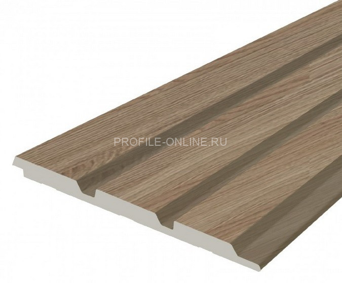 Отделочная стеновая декоративная панель с 3D эффектом 12х120 мм HiWood LV124 BR416 под дерево из фитополимера 2,7 м