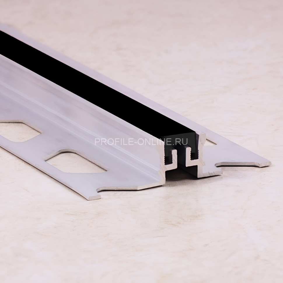 Компенсационный профиль из алюминия ПО-116 черный 2,7 м