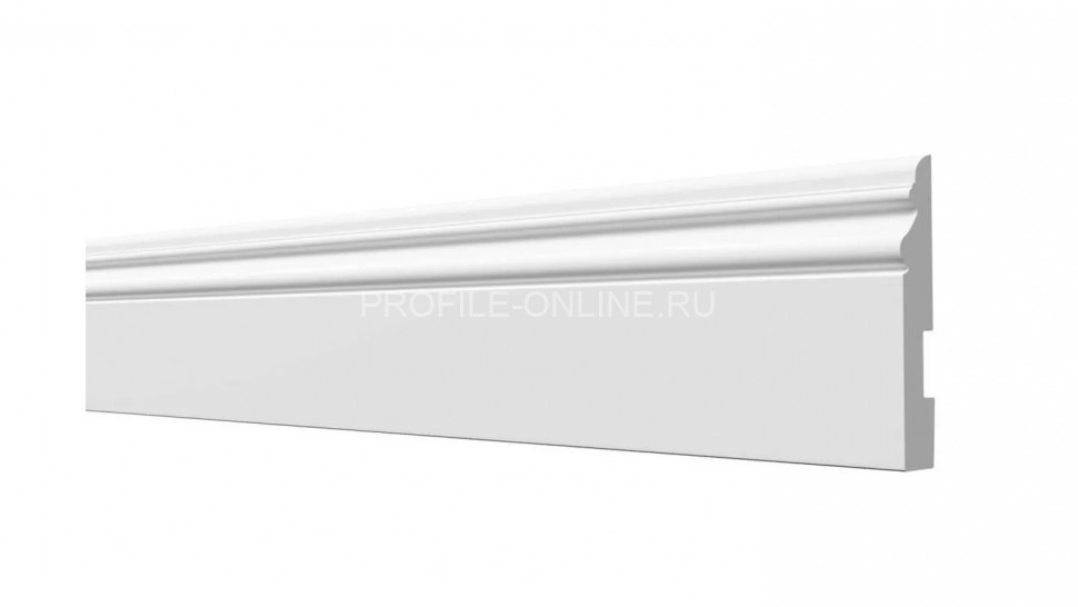 Напольный плинтус 126х16 мм Decor-Dizayn DD50 полистирол белый, под покраску 2 м