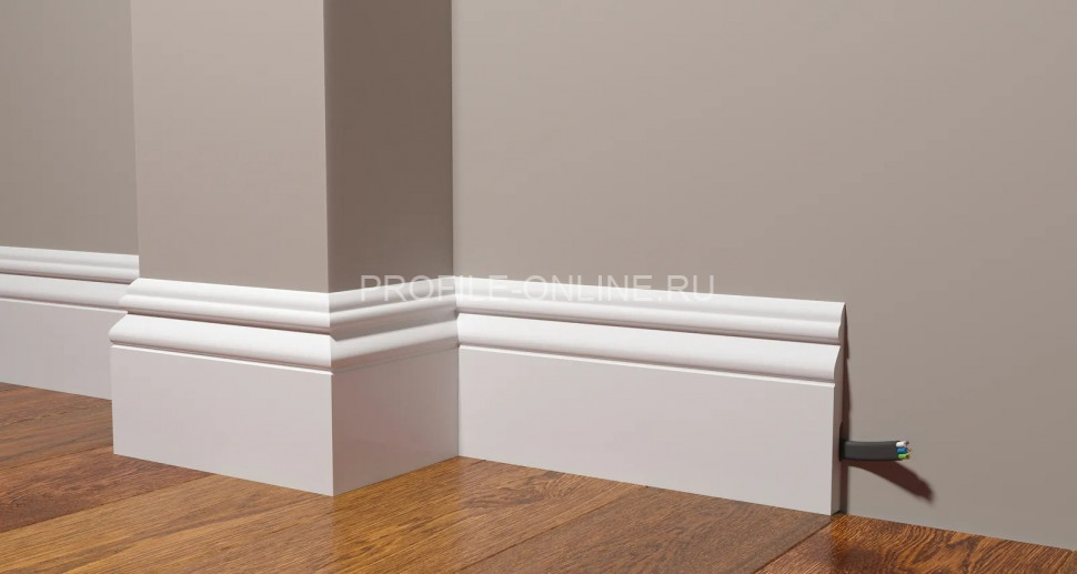 Напольный плинтус 126х16 мм Decor-Dizayn DD50 полистирол белый, под покраску 2 м