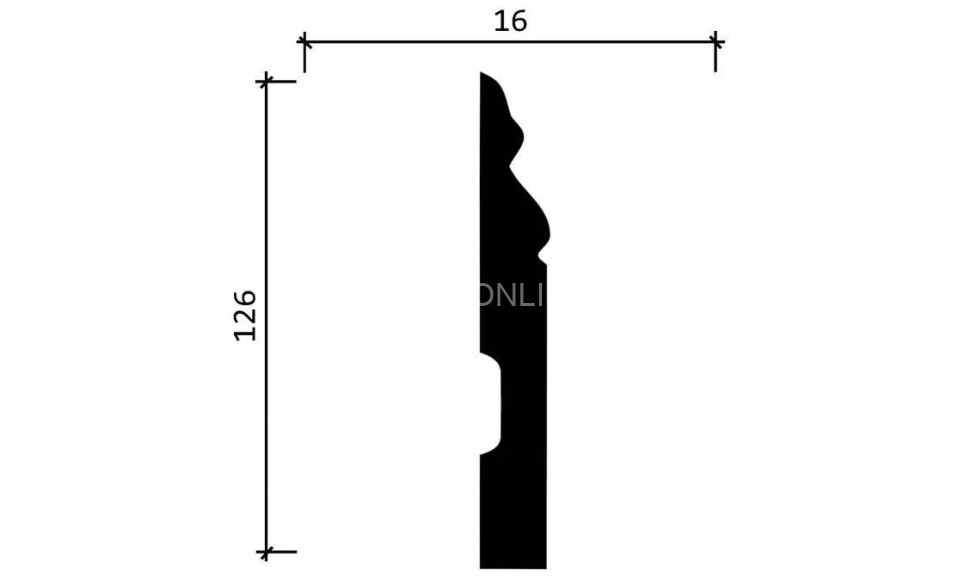 Напольный плинтус 126х16 мм Decor-Dizayn DD50 полистирол белый, под покраску 2 м