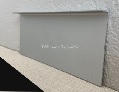 Плинтус скрытого монтажа под гипсокартон алюминиевый 60 мм ПТ-1/60 ЭКО черный 3 м