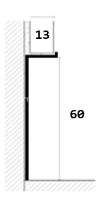 Плинтус скрытого монтажа под гипсокартон алюминиевый 60 мм ПТ-1/60 ЭКО черный 3 м