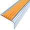 Алюминиевый угловой противоскользящий порог с резиновой вставкой 20х38 мм АУ-38 без покрытия оранжевый 2,7 м