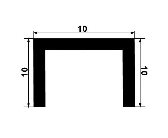 Латунный П-образный профиль ЛП-10х10х10 натуральный 2,7 м