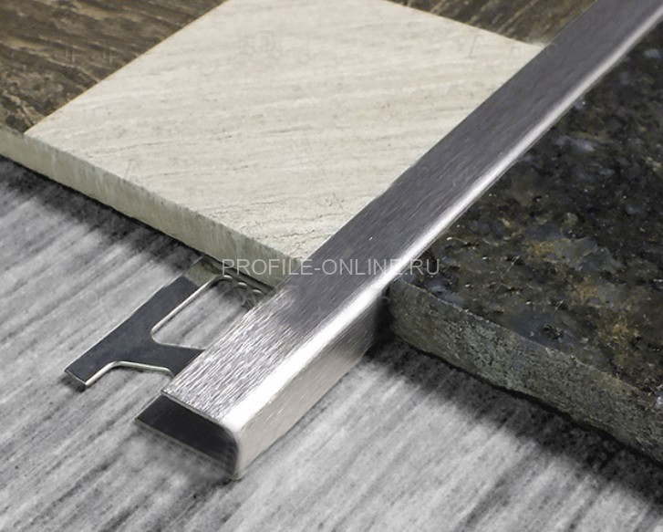 Нержавеющий П-профиль стальной окантовочный 12 мм ОК-12 шлифованный 2,7 м