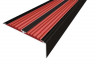 Алюминиевый противоскользящий угловой порог 70х22 мм с резиновыми вставками АУ-70-Анод черный-красный 3 м