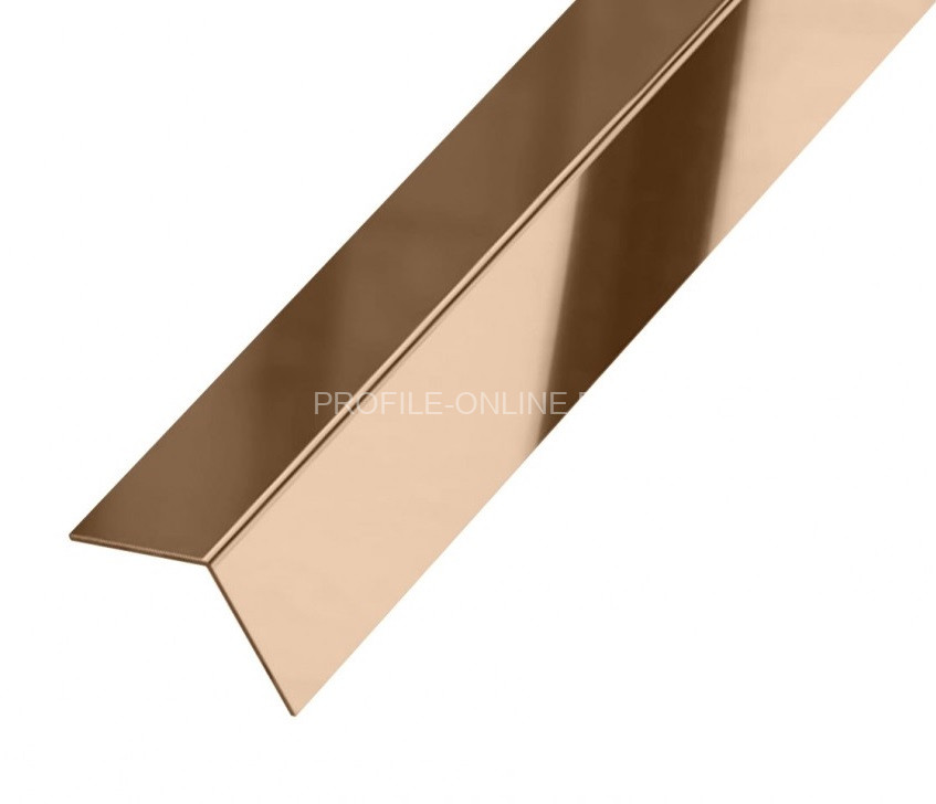 Равнополочный уголок 10х10 мм из нержавеющей стали SS 304 FSAP002-10-RP S.S.304 розовое золото полированное 2.7 м