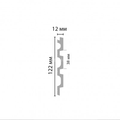 Стеновая декоративная панель 3D Decomaster D316 Дюропрофиль 122х12х2900 мм белая под покраску