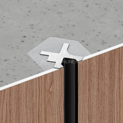Теневая рейка алюминиевая Decaro D00X.A Black черная для стен и потолка 3 м