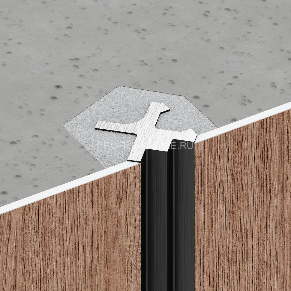 Теневая рейка алюминиевая Decaro D00X.A Black черная для стен и потолка 3 м