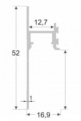 Алюминиевый теневой плинтус скрытого монтажа с подсветкой LED ПО-195 без покрытия 2,7 м