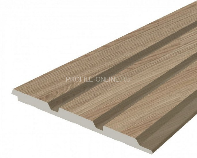 Отделочная стеновая декоративная панель с 3D эффектом 12х120 мм HiWood LV124 BR417 под дерево из фитополимера 2,7 м
