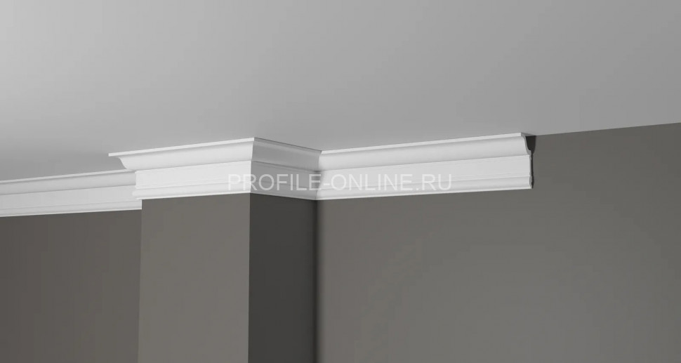 Декоративный плинтус для потолка 59х31 мм Decor-Dizayn DD501 полистирол белый, под покраску 2 м