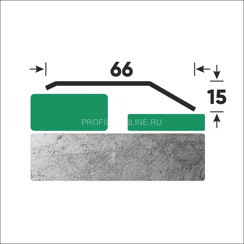 Нержавеющий разноуровневый порог стальной 66x15 мм FAP 15 M сатинированная сталь 270 см