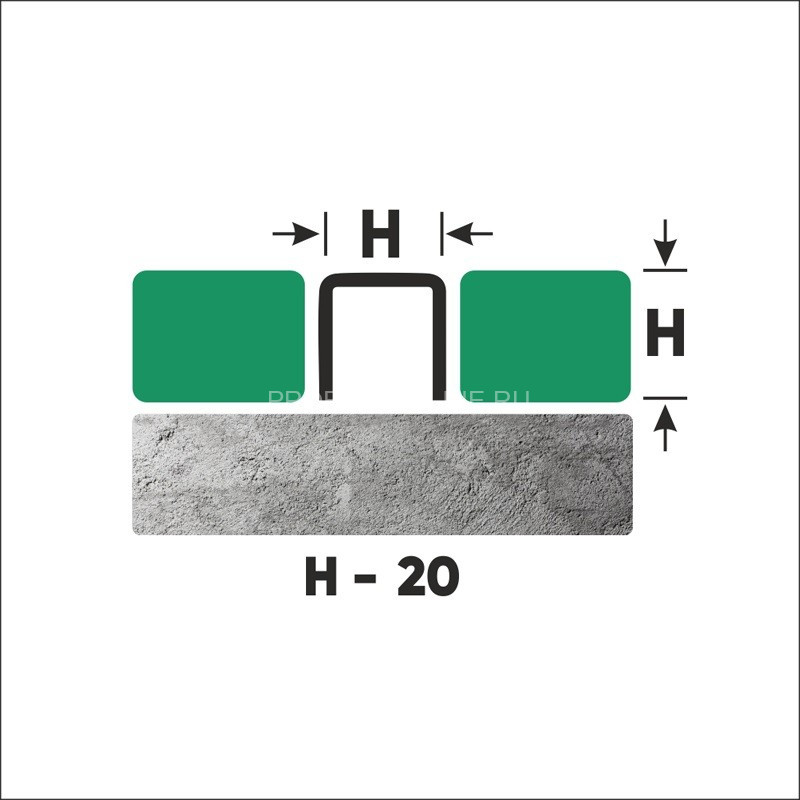 Нержавеющий П-профиль стальной 20х20 мм FU 20 S сатинированная сталь 270 см