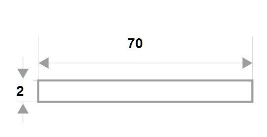 Полоса алюминиевая 70 мм 3 м