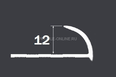 Алюминиевый С-образный профиль 12 мм PV09-13 eco песок блестящий 2,7 м