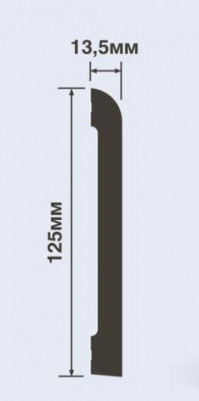 Напольный плинтус 14х125 мм HiWood BE125 белый 200 см