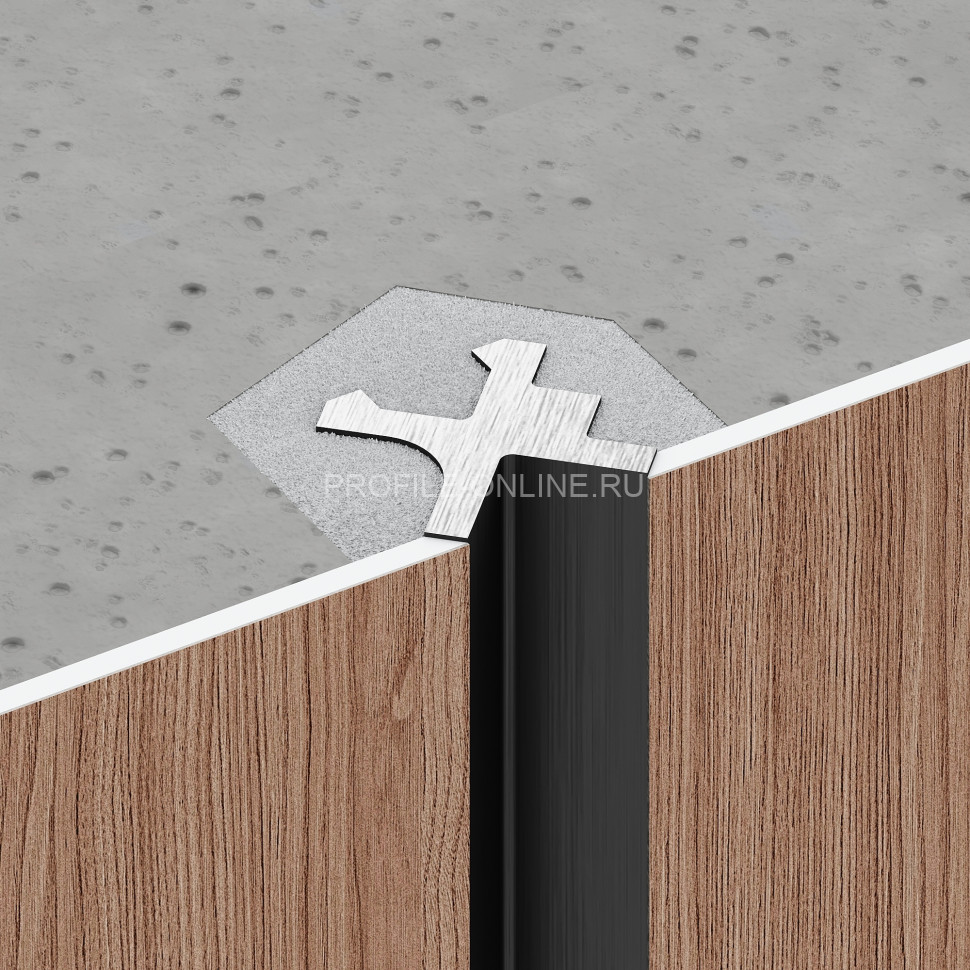 Теневая рейка алюминиевая Decaro D00X.A Titanium титан для стен и потолка 3 м