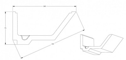 Потолочный плинтус для скрытой подсветки Orac Decor C358 белого цвета из полиуретана 73х140 мм 200 см
