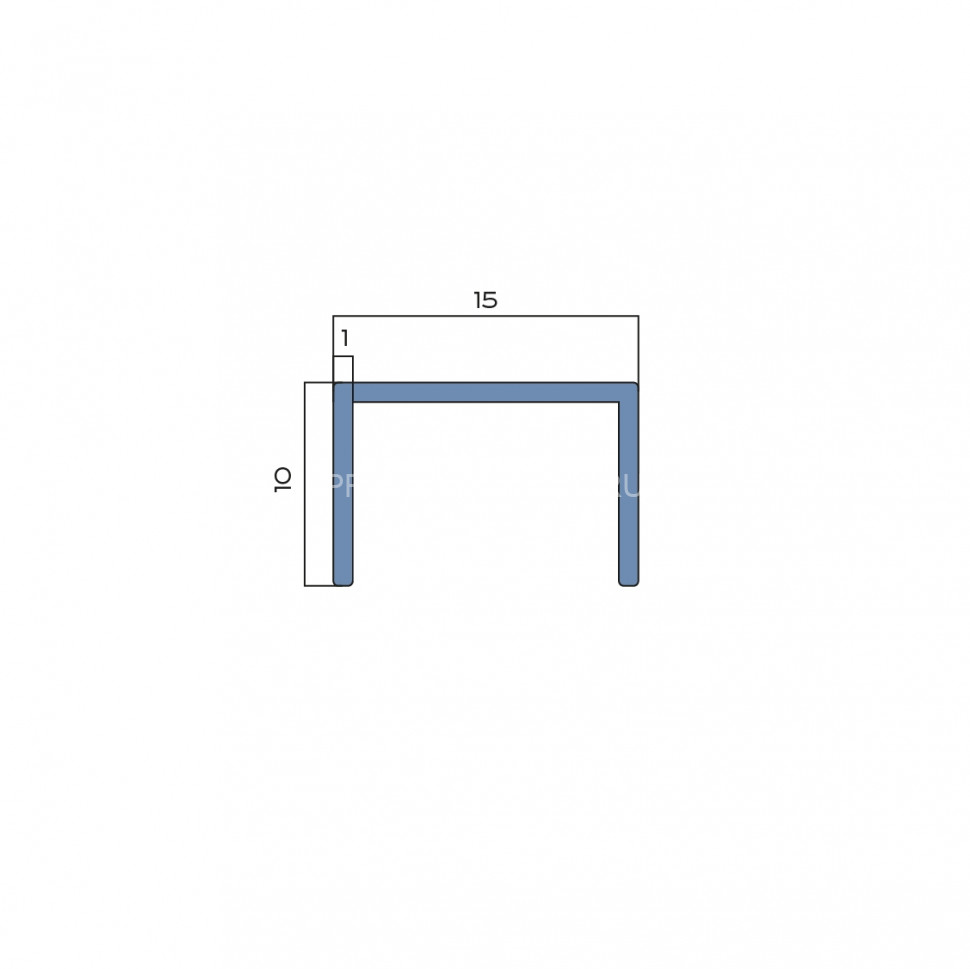 П-образный профиль алюминиевый 15х10 мм NEEXY PV84-41 SW муар белый 2.7 м