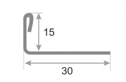 Нержавеющий L-профиль стальной SL005-15H серебро глянец 2,7 м