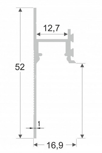 Алюминиевый теневой плинтус скрытого монтажа с подсветкой LED ПО-195 серебро матовое 2,7 м