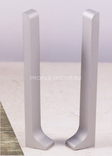 Комплект заглушек для плинтуса напольного ПЛ-100 серебро глянец браш