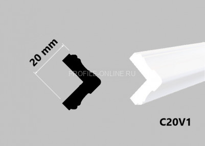 Декоративный уголок 20х20 мм HiWood C20V1 белый 2 метра