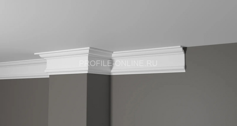 Декоративный плинтус для потолка 80х40 мм Decor-Dizayn DD502 полистирол белый, под покраску 2 м