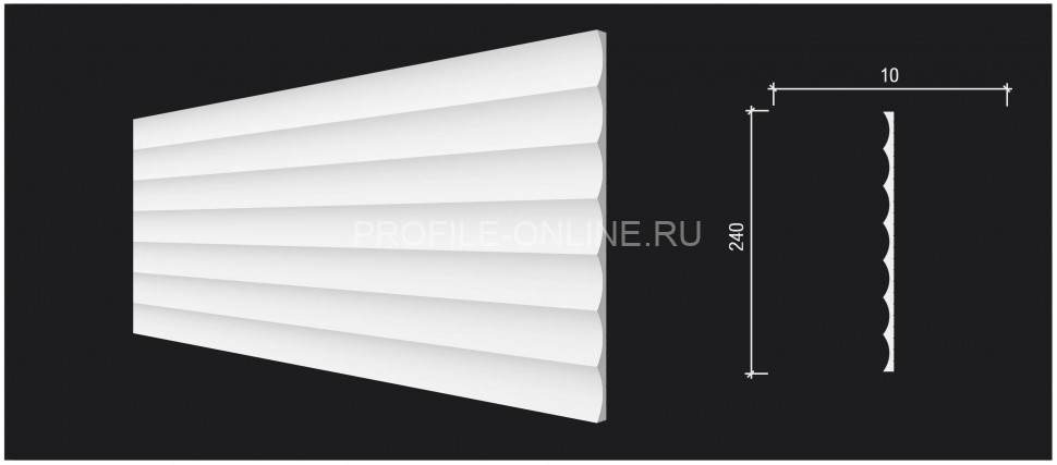 Отделочная стеновая декоративная панель 3D 240х10х3000 мм Decor-Dizayn DD900(3m) из полистирола белая, под покраску 3 м