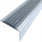 Алюминиевый угловой противоскользящий порог с резиновой вставкой 20х38 мм АУ-38 без покрытия серый 2,7 м