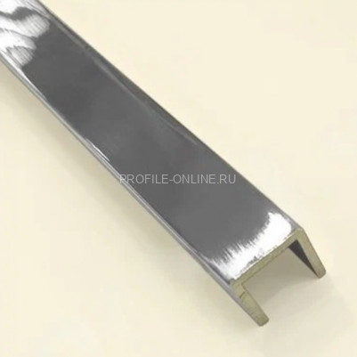 Латунный П-образный профиль ЛП-10х10х10 хром 2,7 м