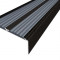 Алюминиевый противоскользящий угловой порог 70х22 мм с резиновыми вставками АУ-70-Анод черный-серый 3 м