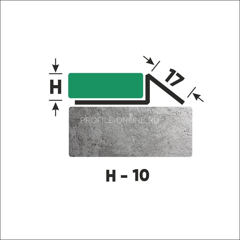 Закладной профиль из нержавеющей стали со скосом для плитки 10 мм FFS 10 GP золото полированное 270 см