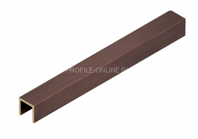 Латунный П-образный профиль 10х10 мм ЛП-10х10 античная медь 2.7 м