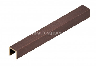 Латунный П-образный профиль 10х10 мм ЛП-10х10 античная медь 2.7 м