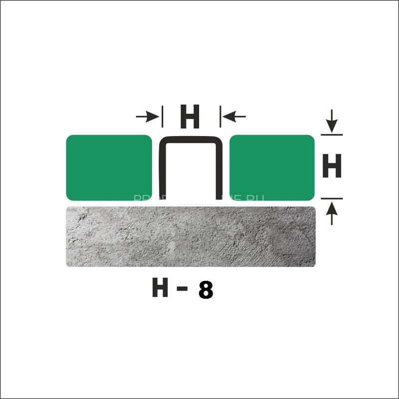 Нержавеющий П-профиль стальной 8х8 мм FU 8 GP золото полированное 270 см