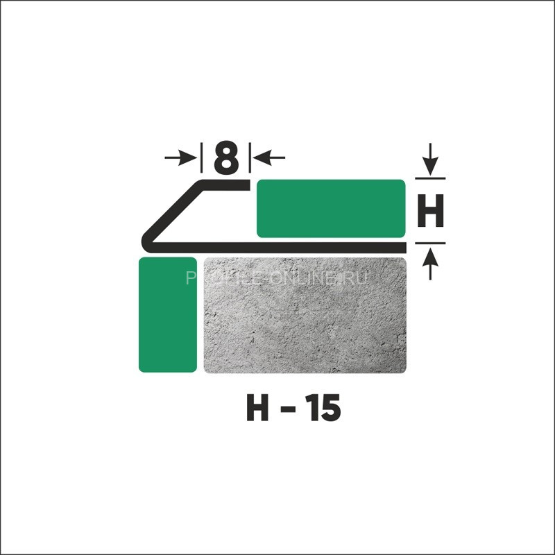 Нержавеющий С-профиль стальной окантовочный со скосом 15 мм FPG 15 GP золото полированное 270 см