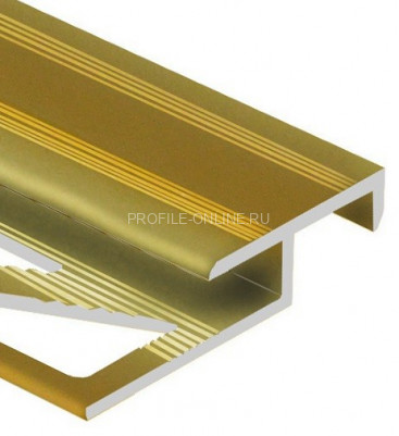 Алюминиевый Т-образный профиль закладной лестничный 20х10 мм PV51-12 песок матовый 2,7 м