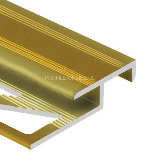 Алюминиевый Т-образный профиль закладной лестничный 20х10 мм PV51-12 песок матовый 2,7 м