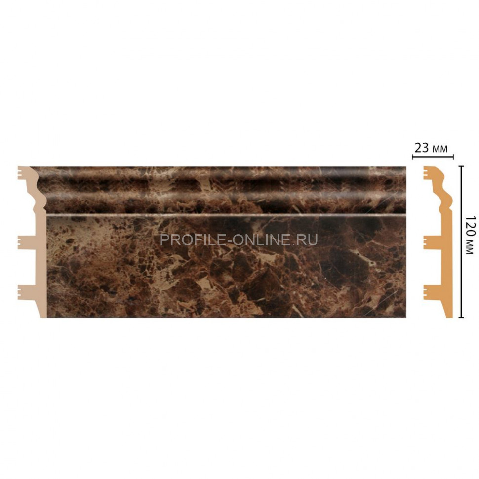 Плинтус напольный полистирол Коричневый DECOMASTER D233-713 ШК/8 (120x23x2400)